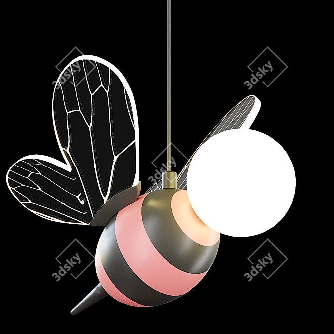 Modern Pendant Light Fixture Glamour 3D model image 2