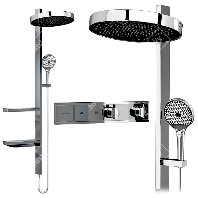 Modern Shower System Set Upgrade 3D model image 4