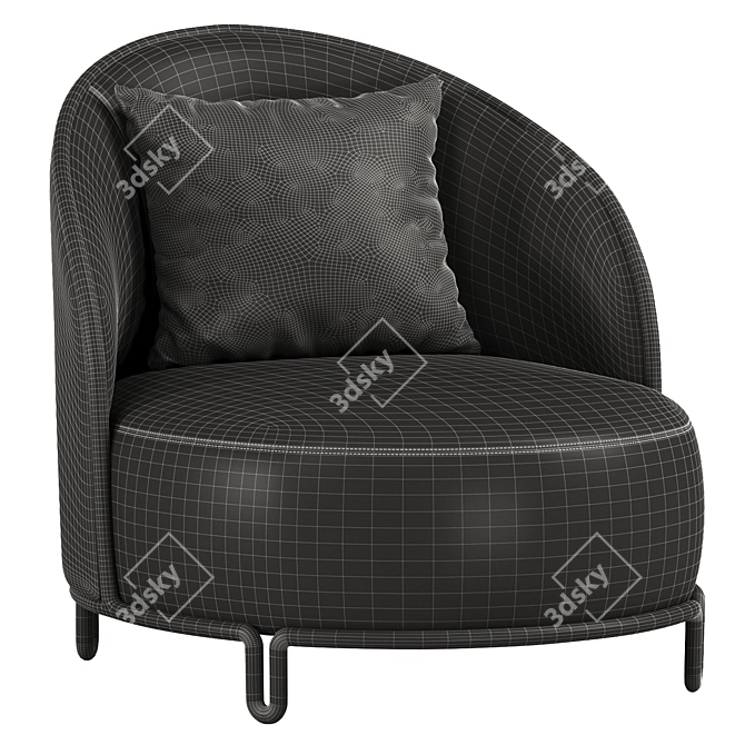 Minimalist Pipe Lounge Chair, Clan Milano 3D model image 7