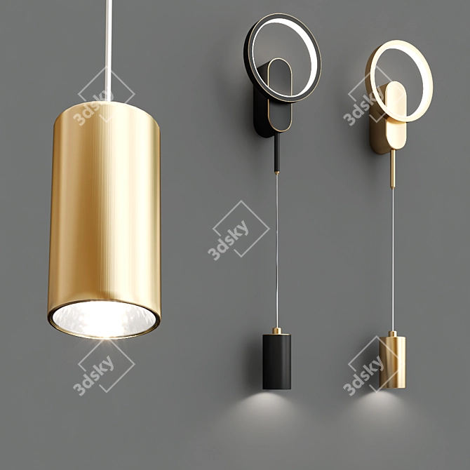 Modern Metal and Acrylic Sconce 3D model image 2
