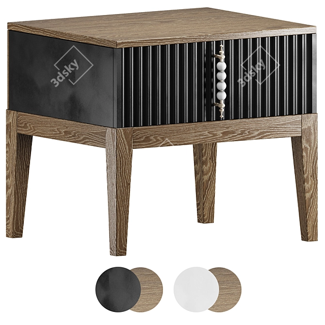 Rustic Wooden Kors Bedside Table 3D model image 1