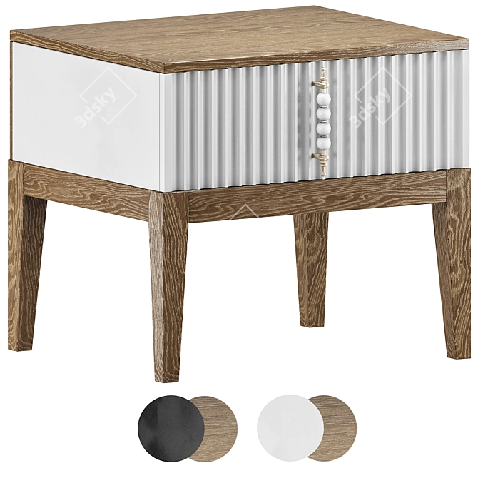 Rustic Wooden Kors Bedside Table 3D model image 2