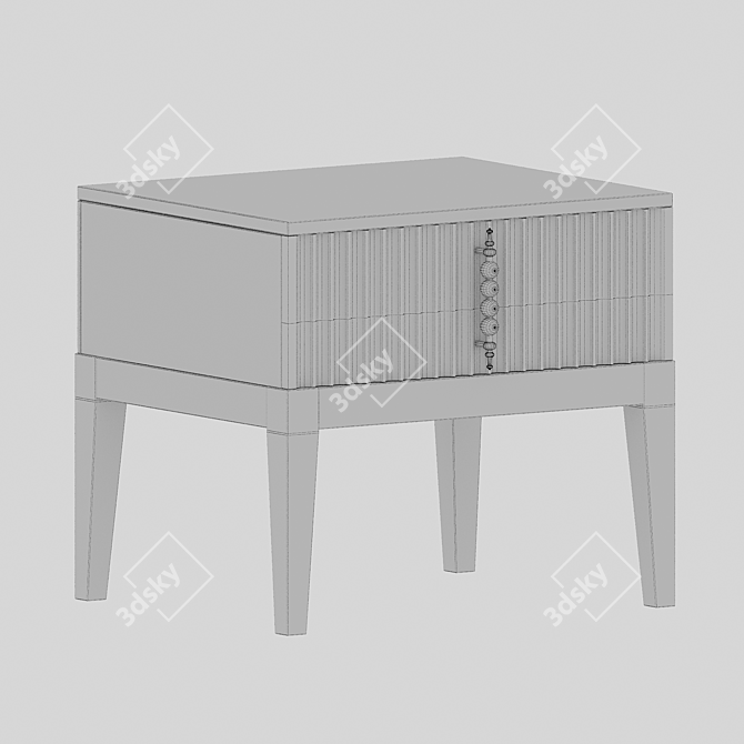Rustic Wooden Kors Bedside Table 3D model image 3