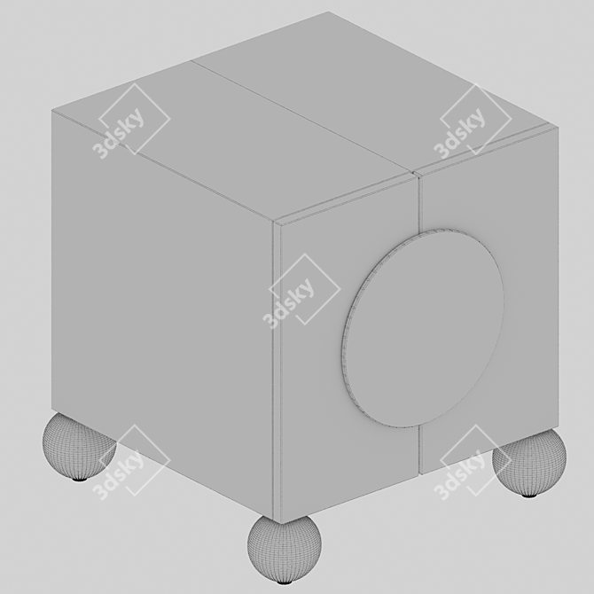 Modern Minimalist Bedside Table LaLume 3D model image 4