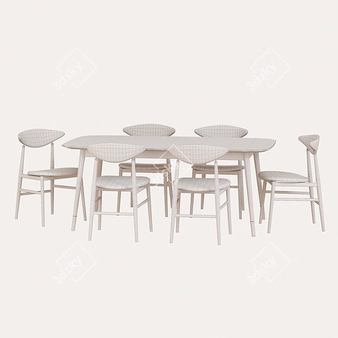 Modern Gent Dining Chair Set 3D model image 3