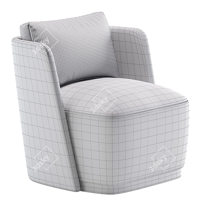 Elegant MACQUEEN Armchair, 3 Colors 3D model image 7
