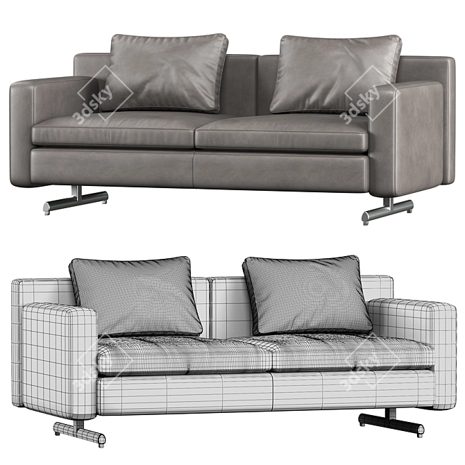 Elegant Poltrona Frau Sofa 3D model image 3