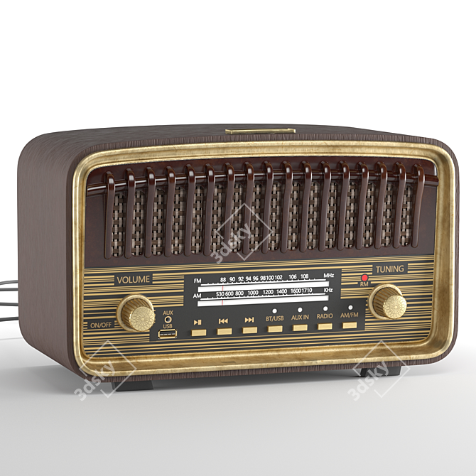 Vintage Radio Model, 3D Render 3D model image 2