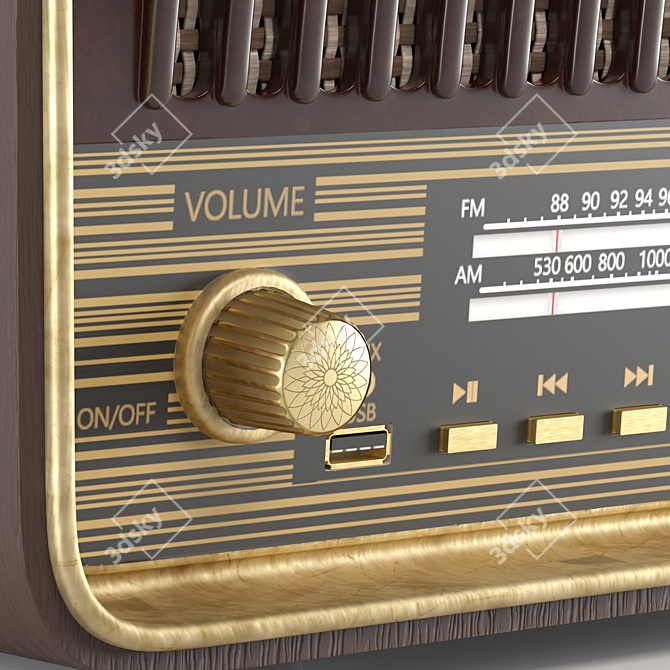 Vintage Radio Model, 3D Render 3D model image 3