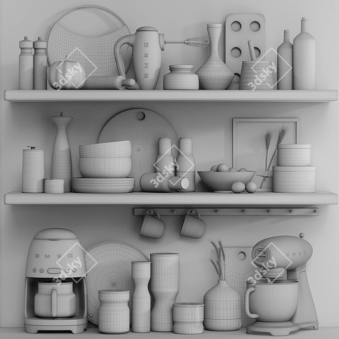 Kitchen Accessories 3D Model Set 3D model image 7