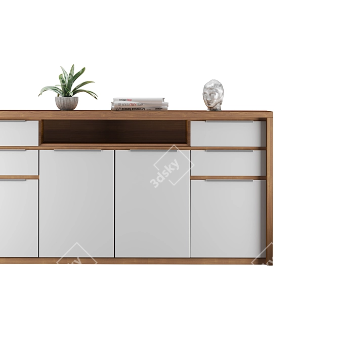 Elegant Buffet Sideboard Decoration Set 3D model image 5