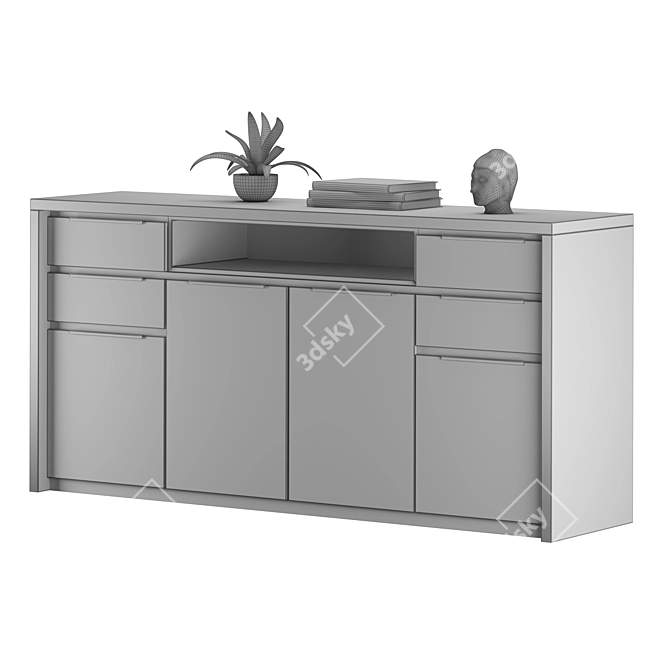 Elegant Buffet Sideboard Decoration Set 3D model image 6