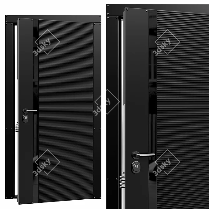 Modern Flexo Entrance Door Kit 3D model image 3