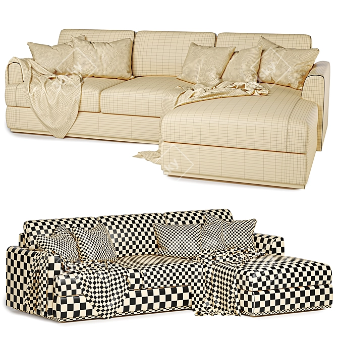 NIXON Fabric Modular Sofa: Light & Versatile 3D model image 3