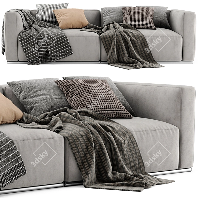 Modern Poliform Shanghai 2-Seater Sofa 3D model image 2