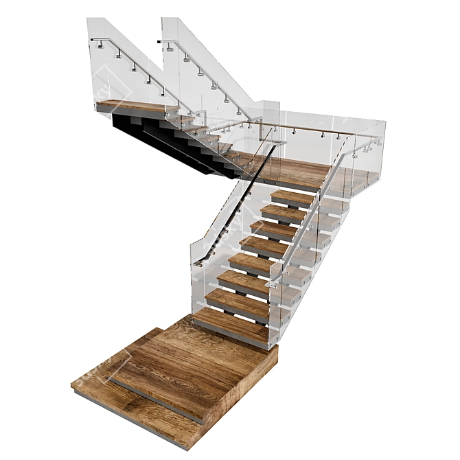 Contemporary Staircase Model FBX 3D model image 4