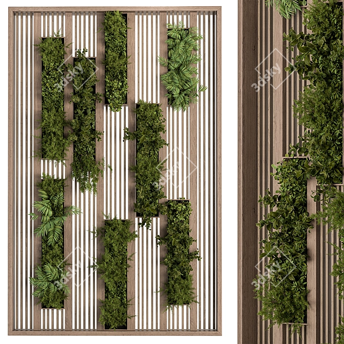 Living Green Wall Divider Planter 3D model image 2