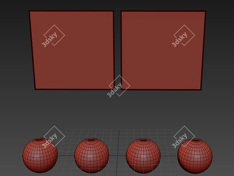 Artwork Set with Multiple Frames 3D model image 4