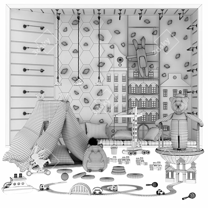 Designer Grouped Toy & Furniture Collection 3D model image 6