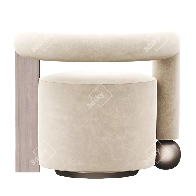 Sleek GALATEA Armchair Design 3D model image 4