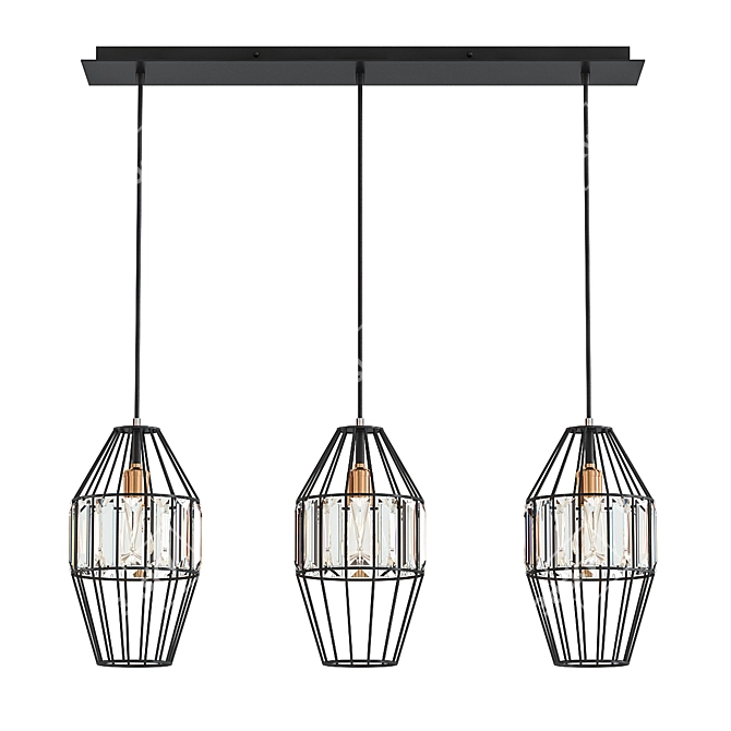 Yardley Crystal Pendant Light 3D model image 1