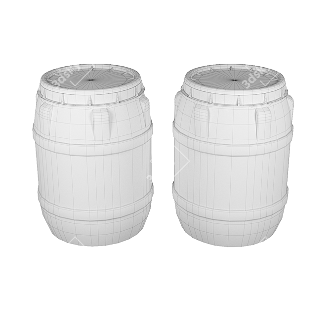 Realistic Lowpoly Plastic Barrel Collection 3D model image 4