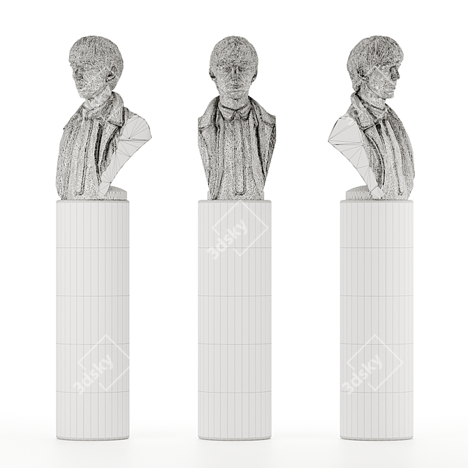 George Harrison Beatles Statue Set 3D model image 5