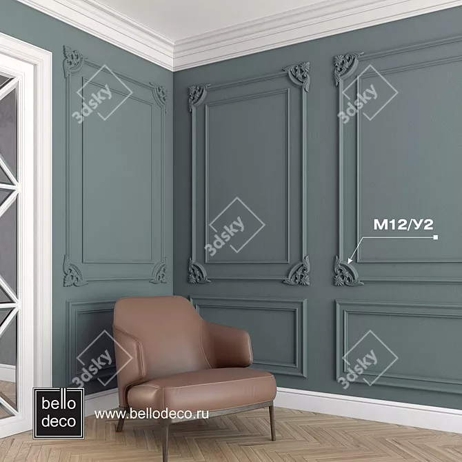 Elegant M12/U2 Decor Element 3D model image 4