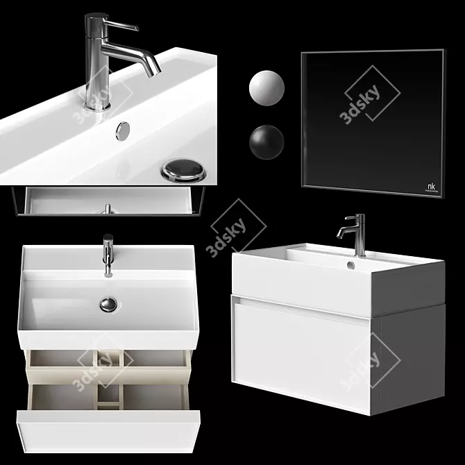 Noken Pure Bathroom Vanity Set 3D model image 2