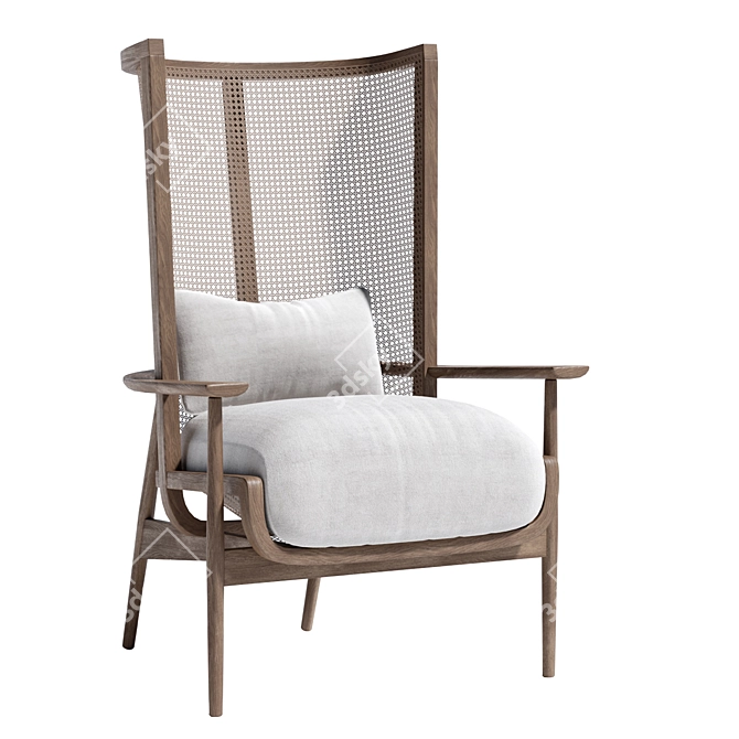Modern Wingman Lounge Chair 3D model image 1