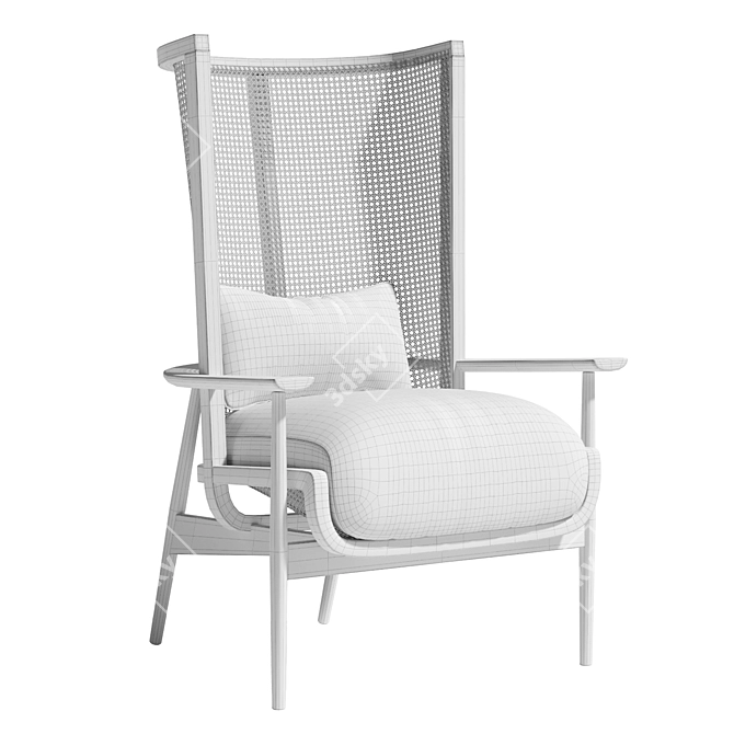 Modern Wingman Lounge Chair 3D model image 3