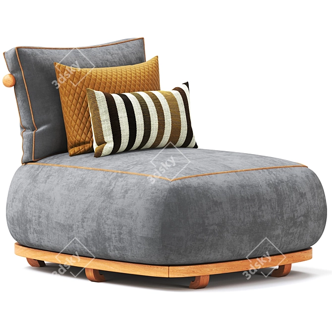 Modern Salvia Armchair 3D Model 3D model image 1