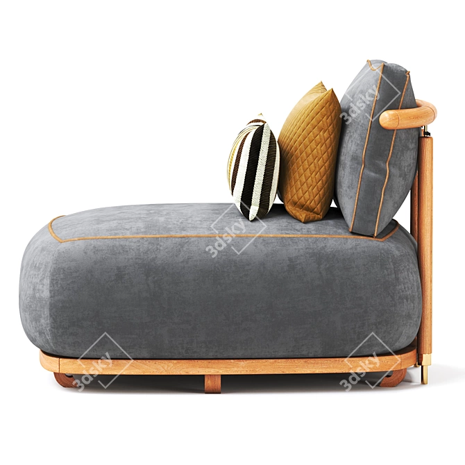Modern Salvia Armchair 3D Model 3D model image 4