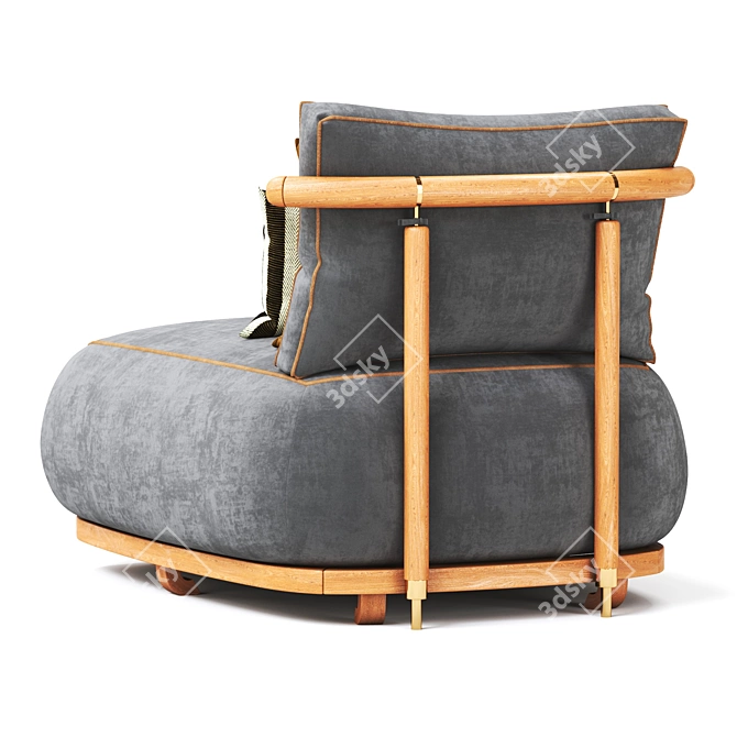 Modern Salvia Armchair 3D Model 3D model image 5