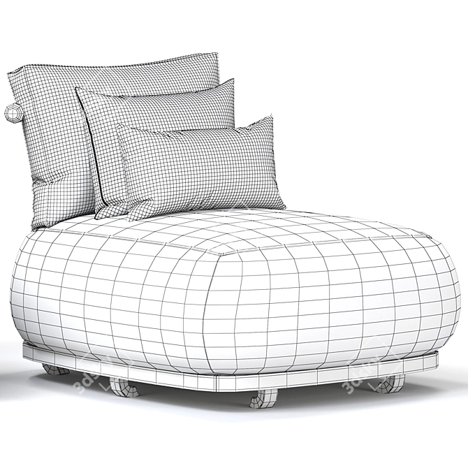 Modern Salvia Armchair 3D Model 3D model image 6