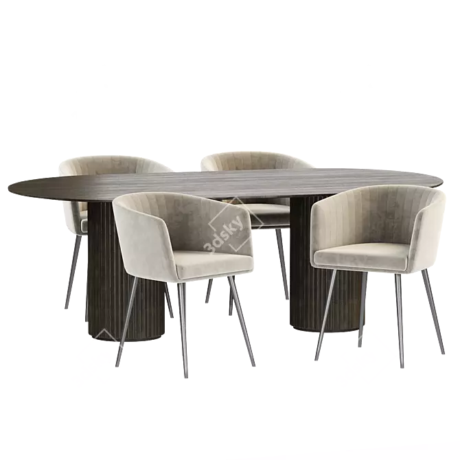 Elegant Dining Set by Homi 3D model image 2