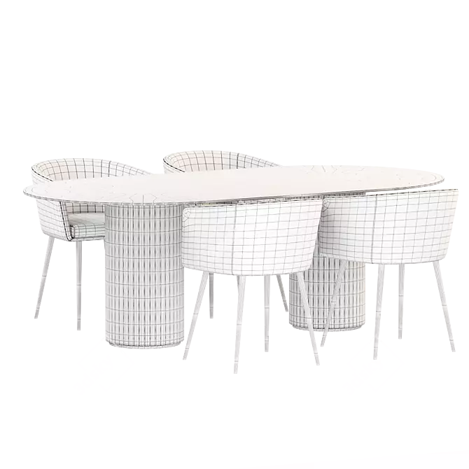 Elegant Dining Set by Homi 3D model image 3
