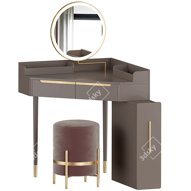 Chic Corner Vanity Set 3D model image 3