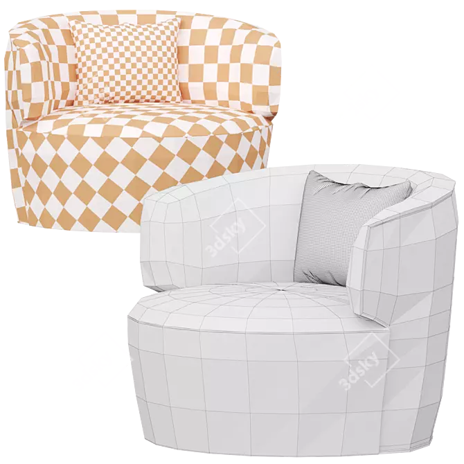 Sleek Elain Molteni Armchair 3D model image 5