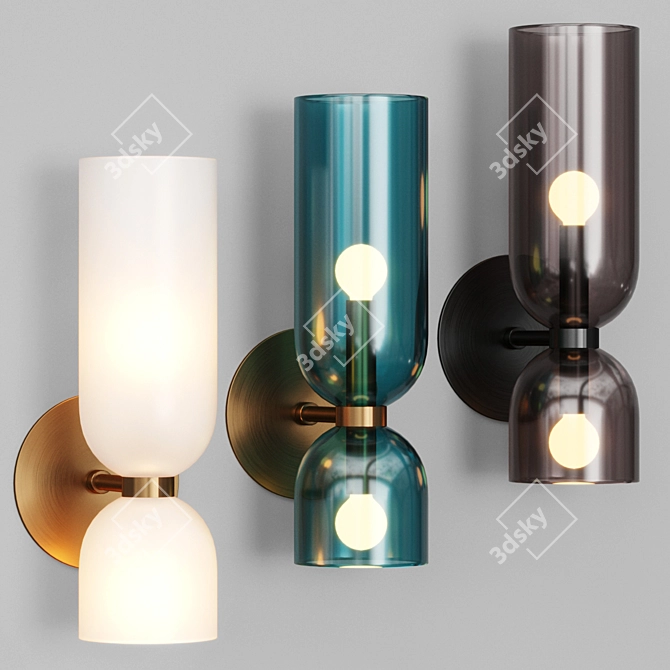 Elite Glass Wall Sconce Lamp 3D model image 1