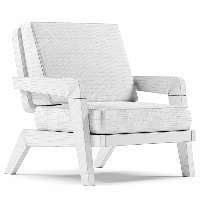Teak Avila Lounge Chair: Elegant Comfort 3D model image 4