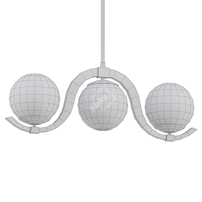Linear Charm Pendant Trio 3D model image 2