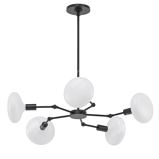 Modern Vega Chandelier in Brass 3D model image 1