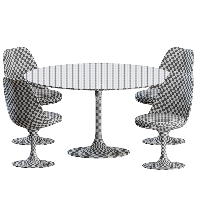 Modern Knoll Tulip Dining Set 3D model image 4