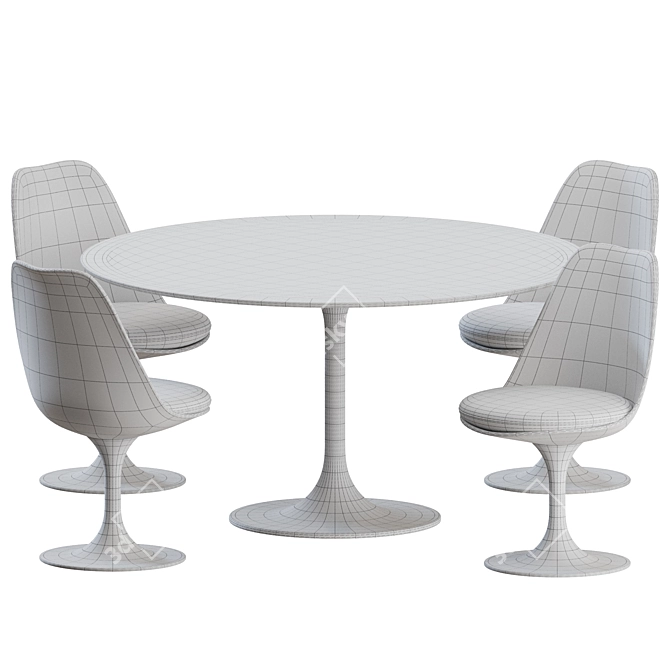 Modern Knoll Tulip Dining Set 3D model image 5