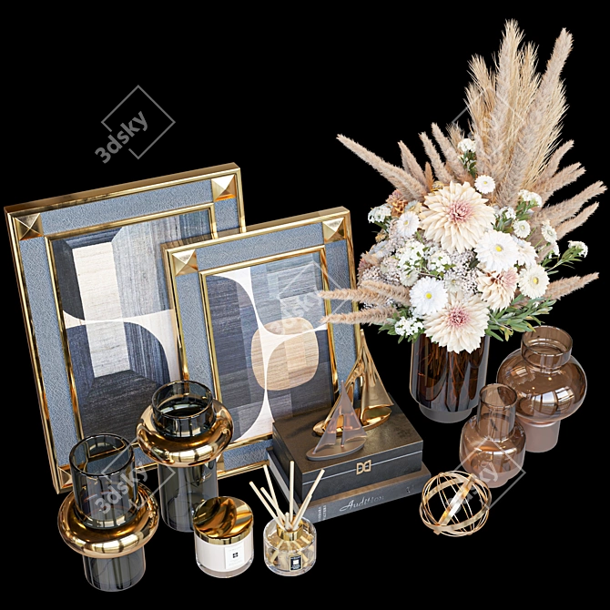 47-Piece Console Decor Set, 3D 3D model image 2