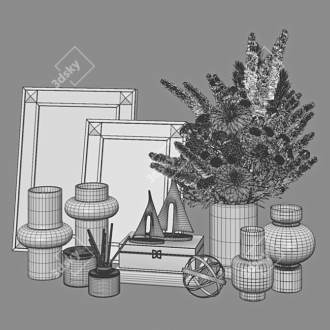 47-Piece Console Decor Set, 3D 3D model image 4