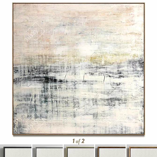 Abstract Plaster Photo Frames Duo 3D model image 1