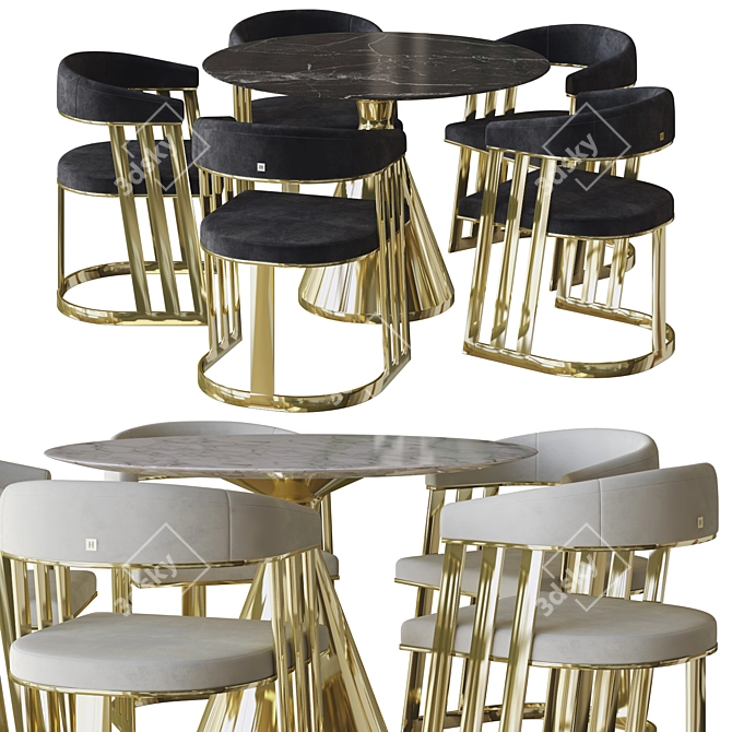 Modern Karmen Chair Set Design 3D model image 1