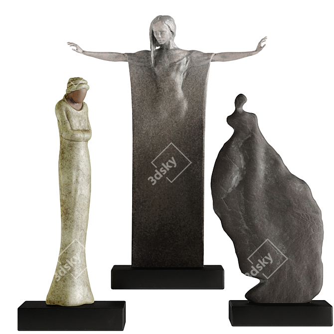  Abstract Human Sculptures Set 3D model image 1